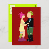 Punk Wedding Postkarte (Vorne/Hinten)