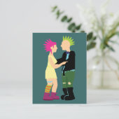 Punk Wedding Postkarte (Stehend Vorderseite)