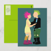 Punk Wedding Postkarte (Vorne/Hinten)