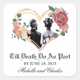 Punk Wedding Quadratischer Aufkleber