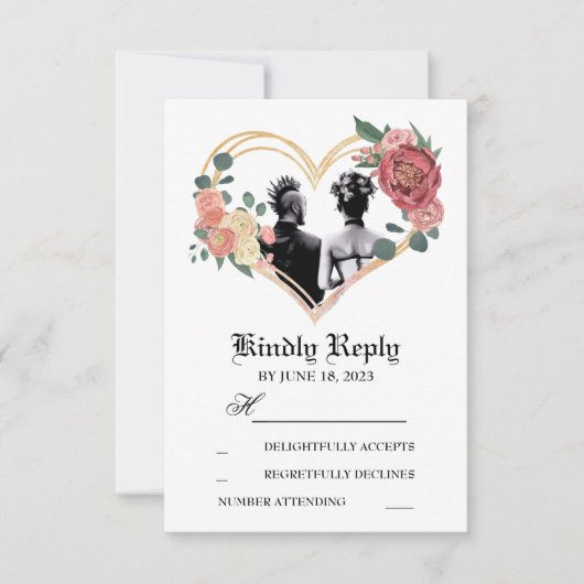 Punk Wedding RSVP Karte (Vorderseite)