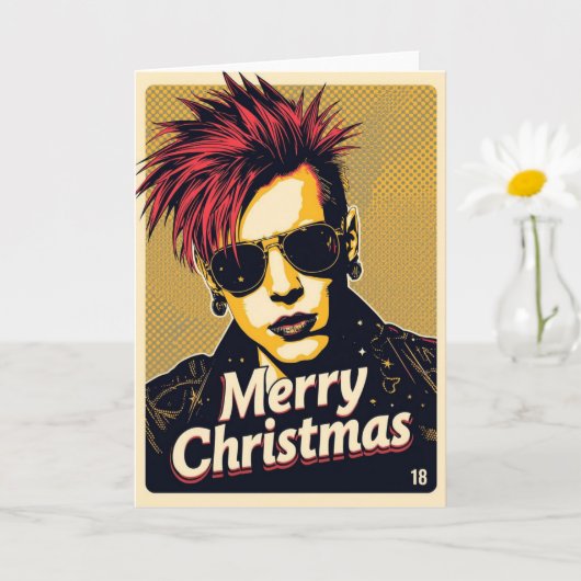 Punk-Weihnachtskarte Karte (Kleine Pflanze)