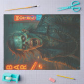 Punk Zombie in Leather Jacket | Gothic Halloween Seidenpapier (Basteln)