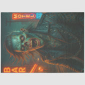 Punk Zombie in Leather Jacket | Gothic Halloween Seidenpapier (Vorderseite)