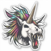 Punk Zombie Unicorn Aufkleber (Vorderseite)