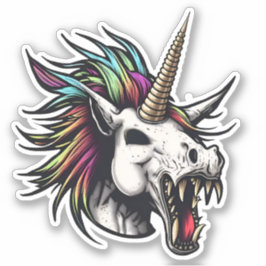 Punk Zombie Unicorn Aufkleber