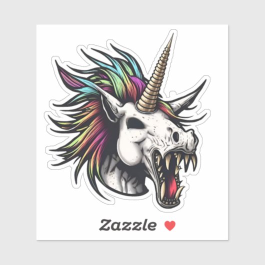 Punk Zombie Unicorn Aufkleber (Blatt)