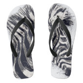 PUNKED - Zebra Flip Flops Badesandalen (Fußbett)