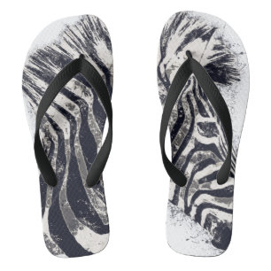 PUNKED - Zebra Flip Flops Badesandalen