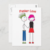 Punker-Liebe Postkarte (Vorne/Hinten)