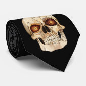 Punkrock-gotischer Schädel mit rotem Mohikaner Krawatte (Gerollt)