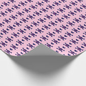 Punkrock-Schädel auf Rosa Geschenkpapier (Ecke)