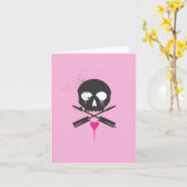 Punkrock-Schädel n entbeint Notecards Karte (Gelbe Blume)