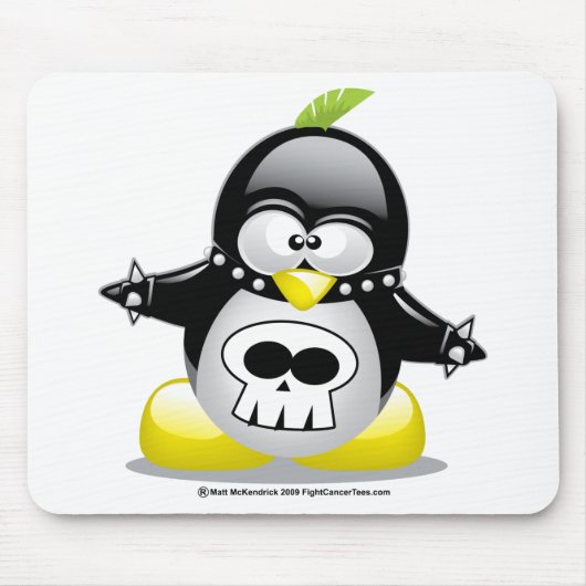 Punkrocker-Pinguin Mousepad (Vorne)