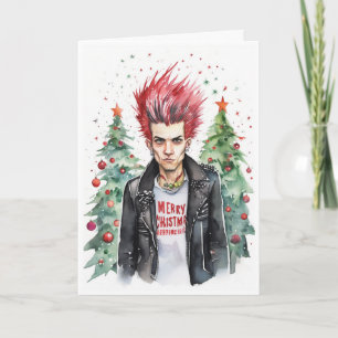Punkrocker-Weihnachtskarte Karte