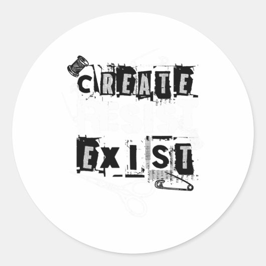 Punk's Creed Create Runder Aufkleber (Vorderseite)