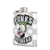 Punks leben Skull Mohawk Punk Rock Rocker Flachmann (Links)