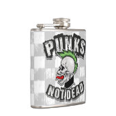 Punks leben Skull Mohawk Punk Rock Rocker Flachmann (Rechts)
