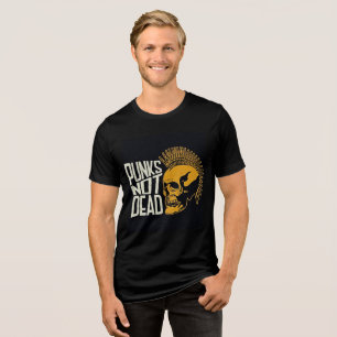 Punks nicht gestorben Retro-Schädel-T-Shirt Tri-Blend Shirt