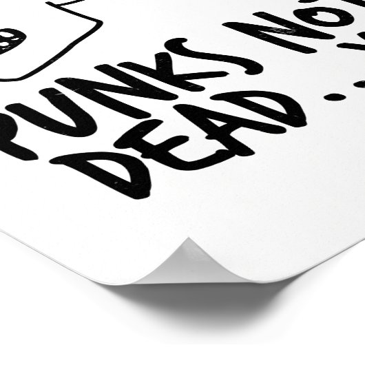 Punks nicht tot ... aber Schädelweiß Poster (Ecke)