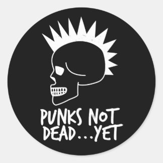 Punks nicht tot ... aber Schädelweiß Runder Aufkleber
