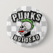 Punks nicht tot Schädelmohawk Punk Rock Rocker Button (Vorderseite)