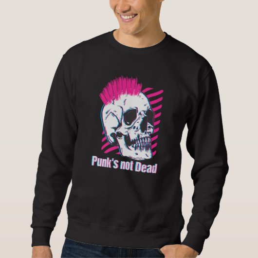 Punk's Not Dead Punkrock Retrowave Synthwave Vapo Sweatshirt (Vorderseite)
