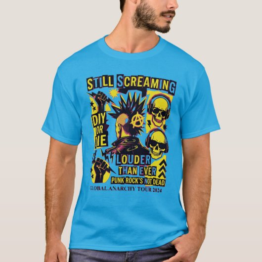 Punk's Not Dead Shirt – DIY Punk Rock Schreiend  (Vorderseite)