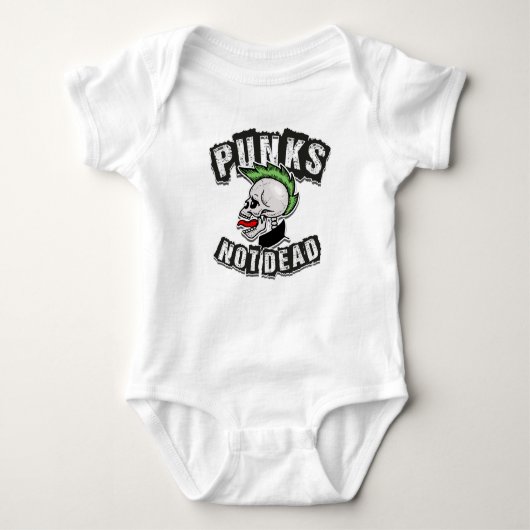 Punks Not Dead Skull Mohawk Punk Rock Rocker Baby Strampler (Vorderseite)