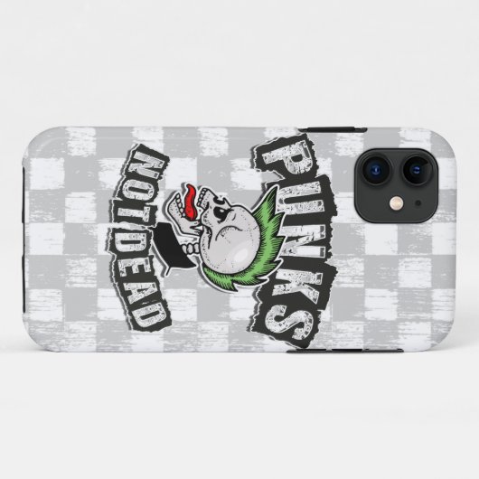 Punks Not Dead Skull Mohawk Punk Rock Rocker Case-Mate iPhone Hülle (Rückseite (Horizontal))