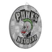 Punks Not Dead Skull Mohawk Punk Rock Rocker Dartscheibe (Vorderseite Links)