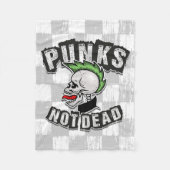 Punks Not Dead Skull Mohawk Punk Rock Rocker Fleecedecke (Vorderseite)