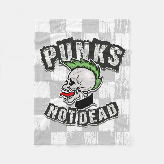 Punks Not Dead Skull Mohawk Punk Rock Rocker Fleecedecke (Vorderseite)