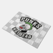 Punks Not Dead Skull Mohawk Punk Rock Rocker Fußmatte (Schrägansicht)