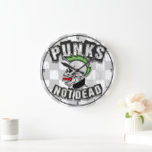 Punks Not Dead Skull Mohawk Punk Rock Rocker Große Wanduhr (Zuhause)