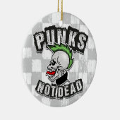 Punks Not Dead Skull Mohawk Punk Rock Rocker Keramik Ornament (Rechts)