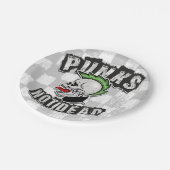 Punks Not Dead Skull Mohawk Punk Rock Rocker Pappteller (Schrägansicht)