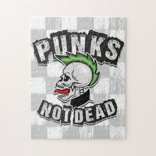 Punks Not Dead Skull Mohawk Punk Rock Rocker Puzzle