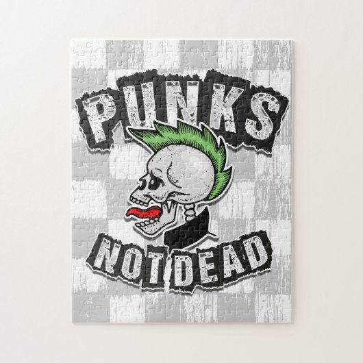 Punks Not Dead Skull Mohawk Punk Rock Rocker Puzzle (Vertikal)