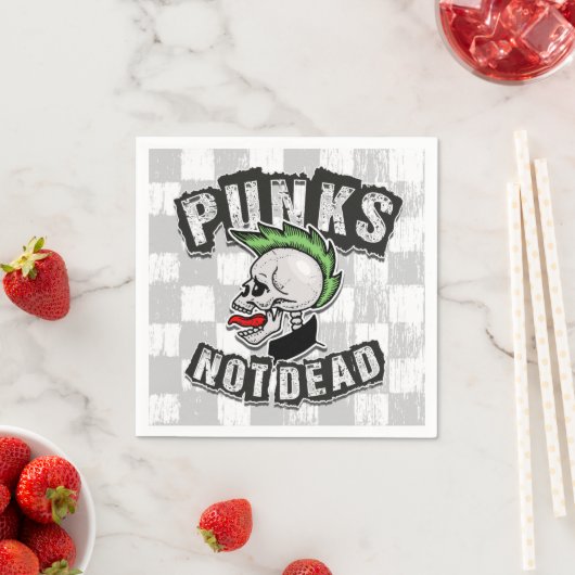 Punks Not Dead Skull Mohawk Punk Rock Rocker Serviette (Beispiel)
