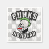 Punks Not Dead Skull Mohawk Punk Rock Rocker Serviette (Vorderseite)