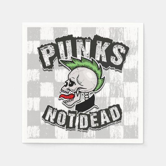 Punks Not Dead Skull Mohawk Punk Rock Rocker Serviette (Vorderseite)