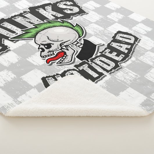 Punks Not Dead Skull Mohawk Punk Rock Rocker Sherpadecke (3/4)