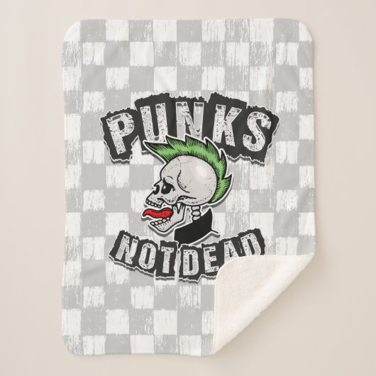 Punks Not Dead Skull Mohawk Punk Rock Rocker Sherpadecke (Vorderseite)