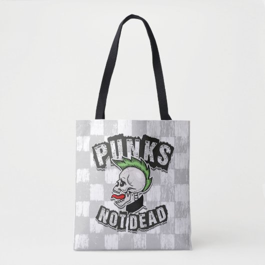 Punks Not Dead Skull Mohawk Punk Rock Rocker Tasche (Vorderseite)