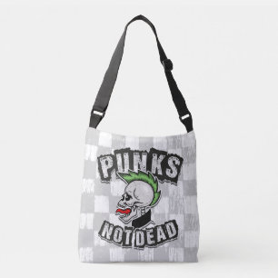 Punks Not Dead Skull Mohawk Punk Rock Rocker Tragetaschen Mit Langen Trägern