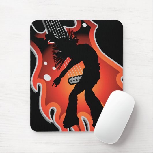 Punksänger-u. Tänzer-Silhouette auf Mousepad (Mit Mouse)