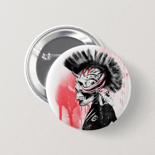 Punkschädel Button (Vorne & Hinten)