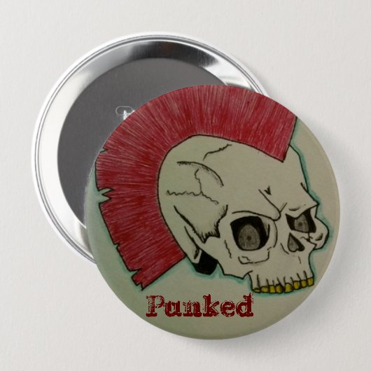 Punkschädel Button (Vorne & Hinten)