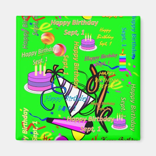 Punkt, 1 Kindergeburtstag Magnet (Vorne)